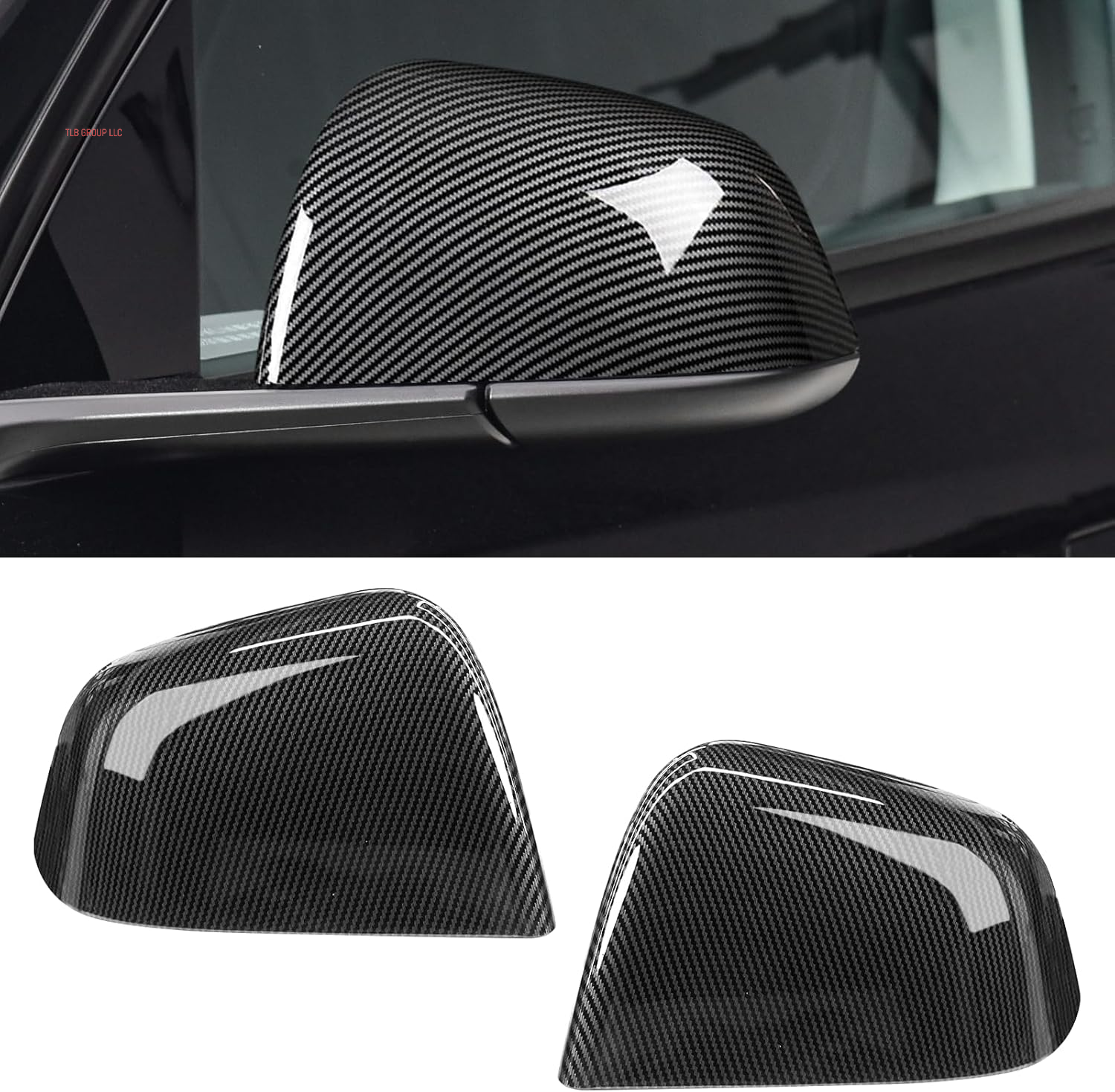 Compatible with Tesla Model Y Mirror Caps Side Mirror Replacement 2020 2021 2022 2023 2024,Left Driver+Right Passenger Side Rear View Mirrors Cover Cap for Tesla Model Y Accessories