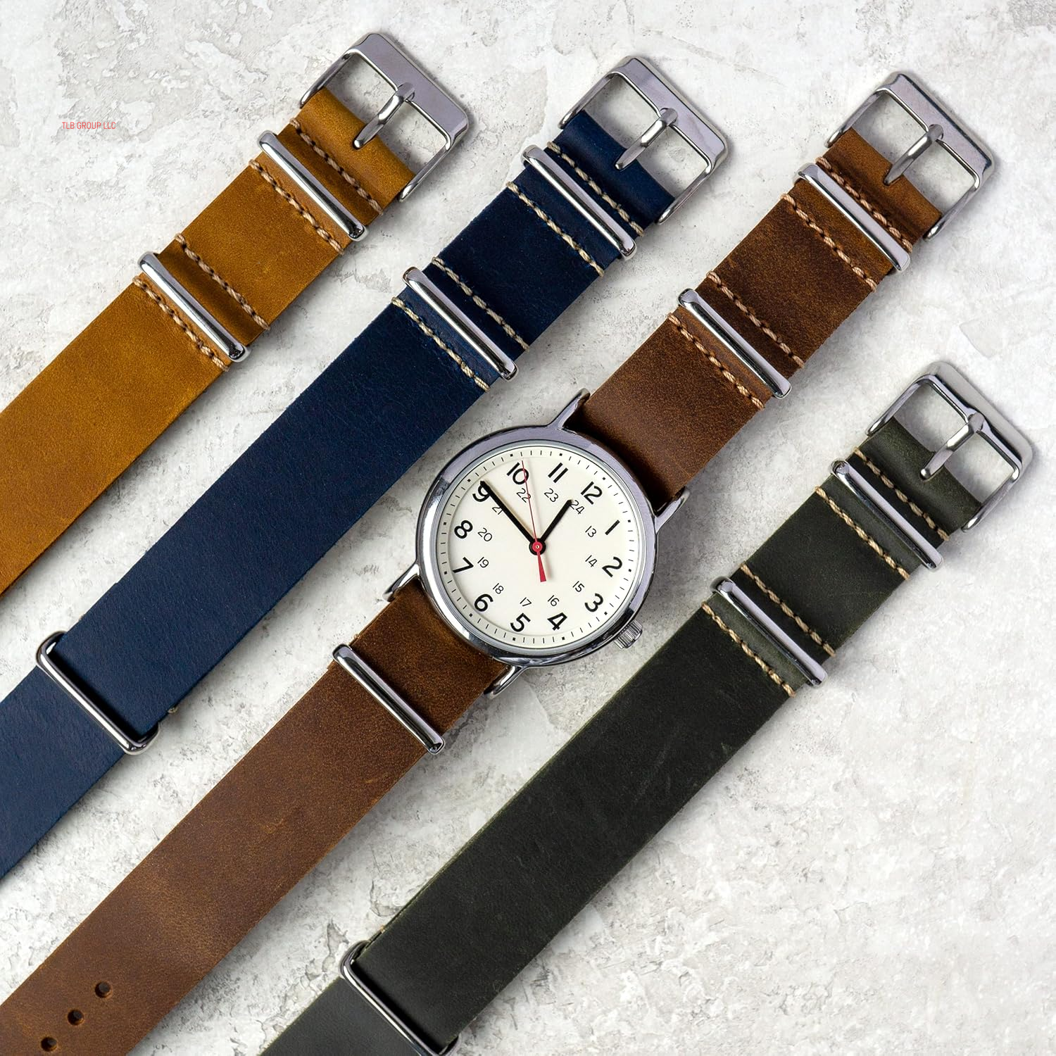 Benchmark Leather Watch Band - Crazy Horse Oiled Leather One-Piece Watch Straps for Men or Women - 18Mm, 20Mm, 22Mm or 24Mm Widths