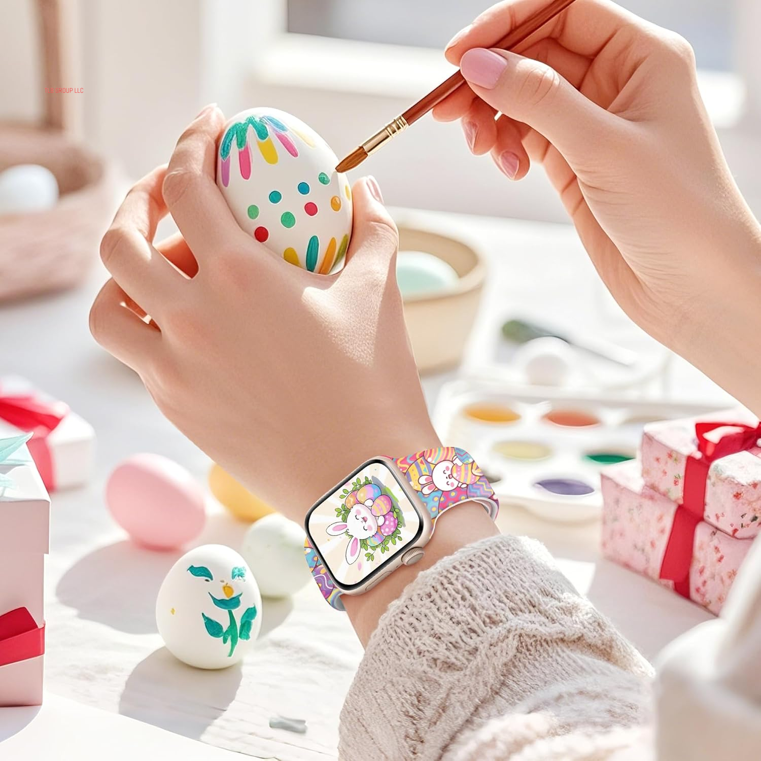 2 Pack Easter Eggs Band for Apple Watch Bands 46Mm 45Mm 44Mm 49 42Mm(S3) for Women, Silicone Iwatch Bands for Women Series 10 9 8 7 SE 6 5 4 3 Holiday Dressy Fancy Cute Strap for Apple Watch Band