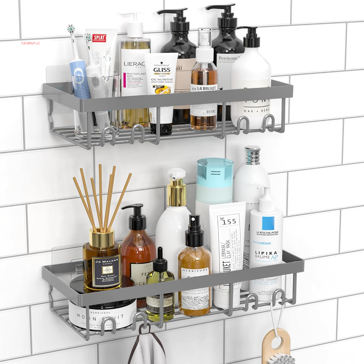 Shower Caddy Shelf Organizer Rack, Self Adhesive Black Bathroom Shelves Basket, Home Farmhouse Wall inside Organization and Storage Decor Rv Accessories, First Camper Apartment Essentials