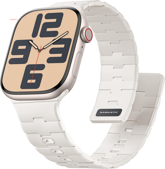 Magnetic Watchband Compatible with Apple Watch Bands for Men 45Mm 44Mm 46Mm 49Mm 42Mm Women, Soft Silicone Sport Strap for Iwatch Band Series 10 Ultra 2 SE 9 8 7 6 5 4, A-Starlight