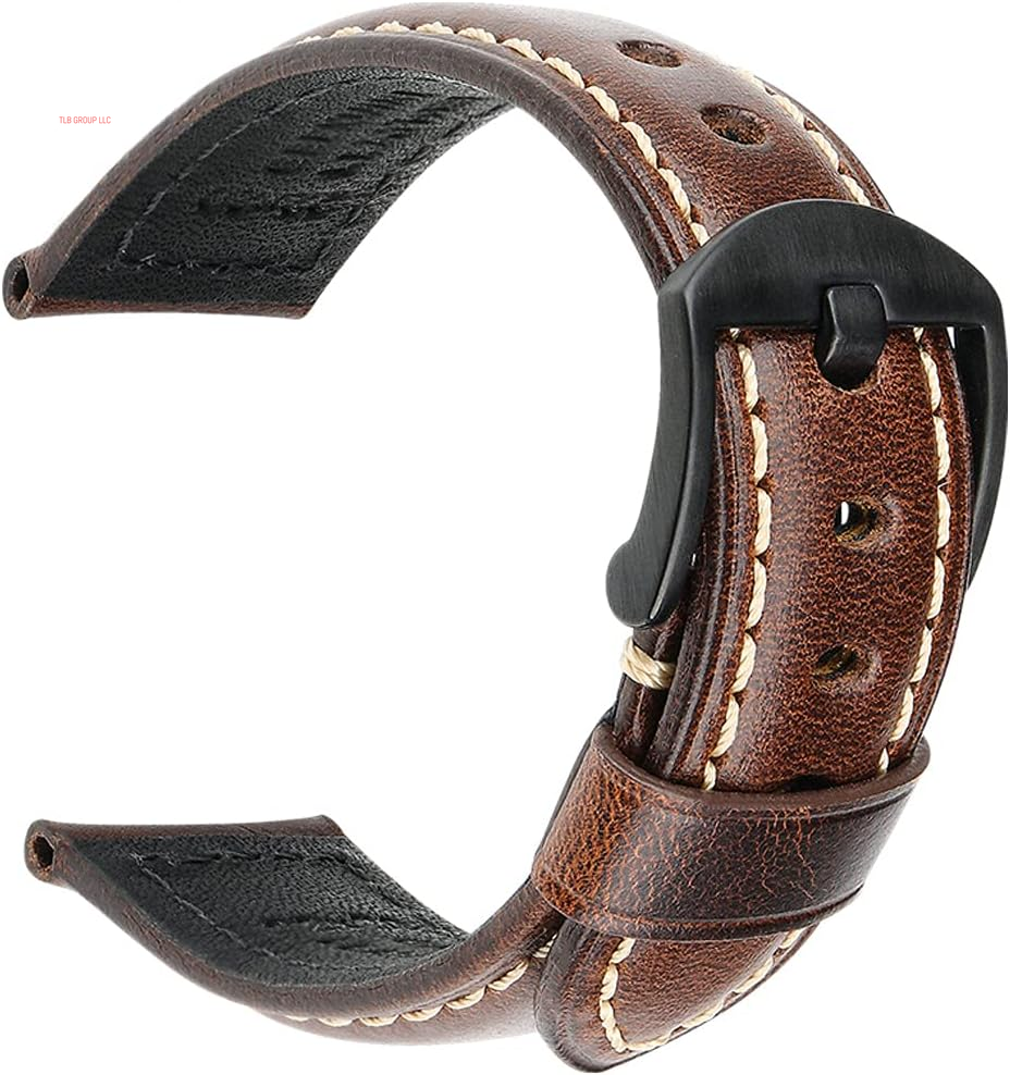 Watch Band, Vintage Oil Wax Leather Watch Straps 18Mm 19Mm 20Mm 21Mm 22Mm 23Mm 24Mm 26Mm Watch Belt for Men Women