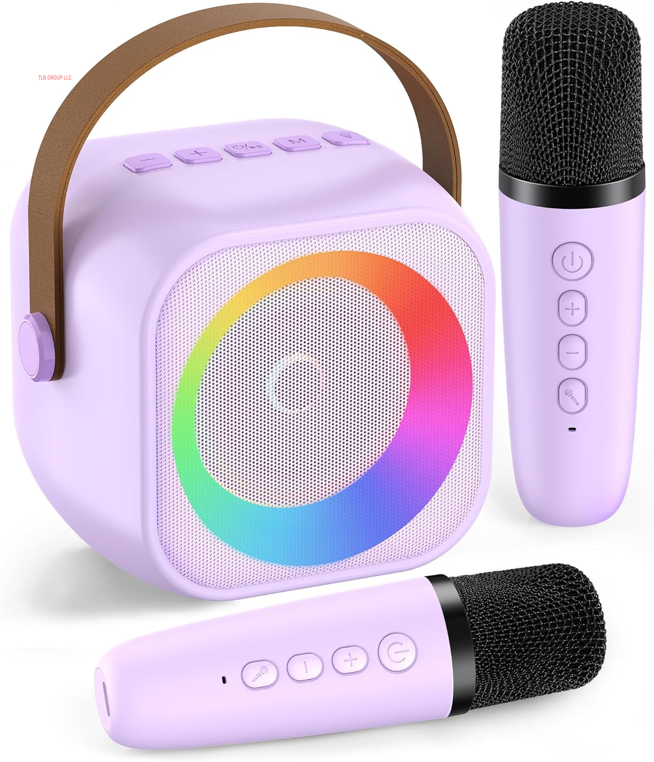 Mini Karaoke Machine, Portable Bluetooth Karaoke Speaker with 2 Wireless Microphones and Party Lights for Kids and Adults, Birthday Gifts for Girls Boys Family Home Party