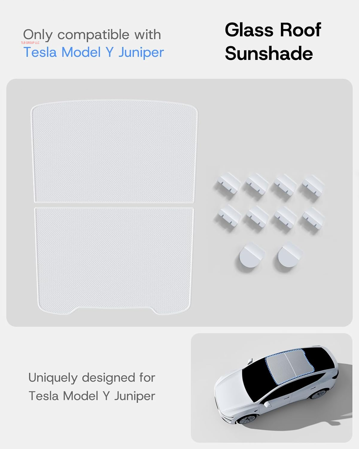 2025 Upgrade Sunshade Roof for Tesla Model Y Juniper Accessories, [Never Sag & No Light Leakage] Magnetic Adsorbed Design for Model Y Launch 2025 2026 [Easy Installation] - 2Pcs
