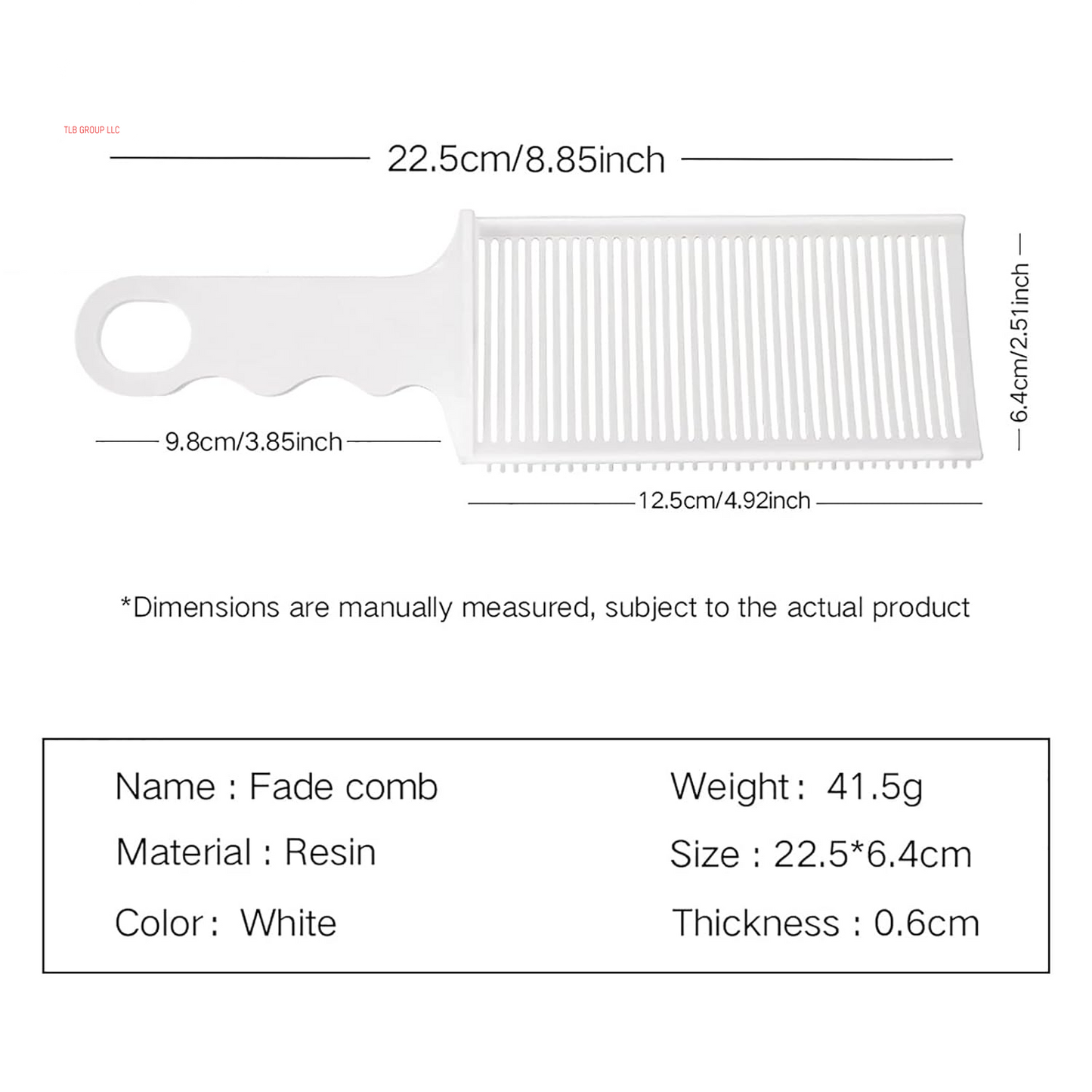 2 Pieces Fade Combs, Professional Barber Cutting Comb Heat Resistant Clipper Comb Blending Flat Top Comb for Men Salon Styling Tools – White