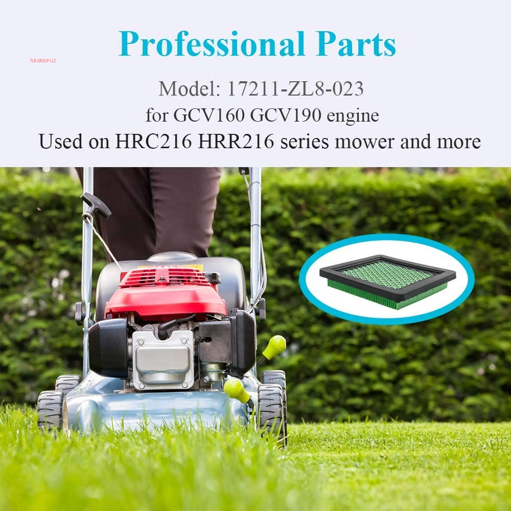 5 Pack 17211-Zl8-023 Air Filter, Compatible for Honda Gcv160 Gcv190, Husqvarna 7021P, Premium Lawn Mower Air Cleaner Element
