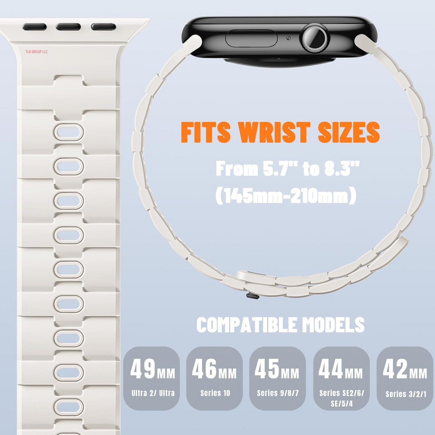 Magnetic Watchband Compatible with Apple Watch Bands for Men 45Mm 44Mm 46Mm 49Mm 42Mm Women, Soft Silicone Sport Strap for Iwatch Band Series 10 Ultra 2 SE 9 8 7 6 5 4, A-Starlight