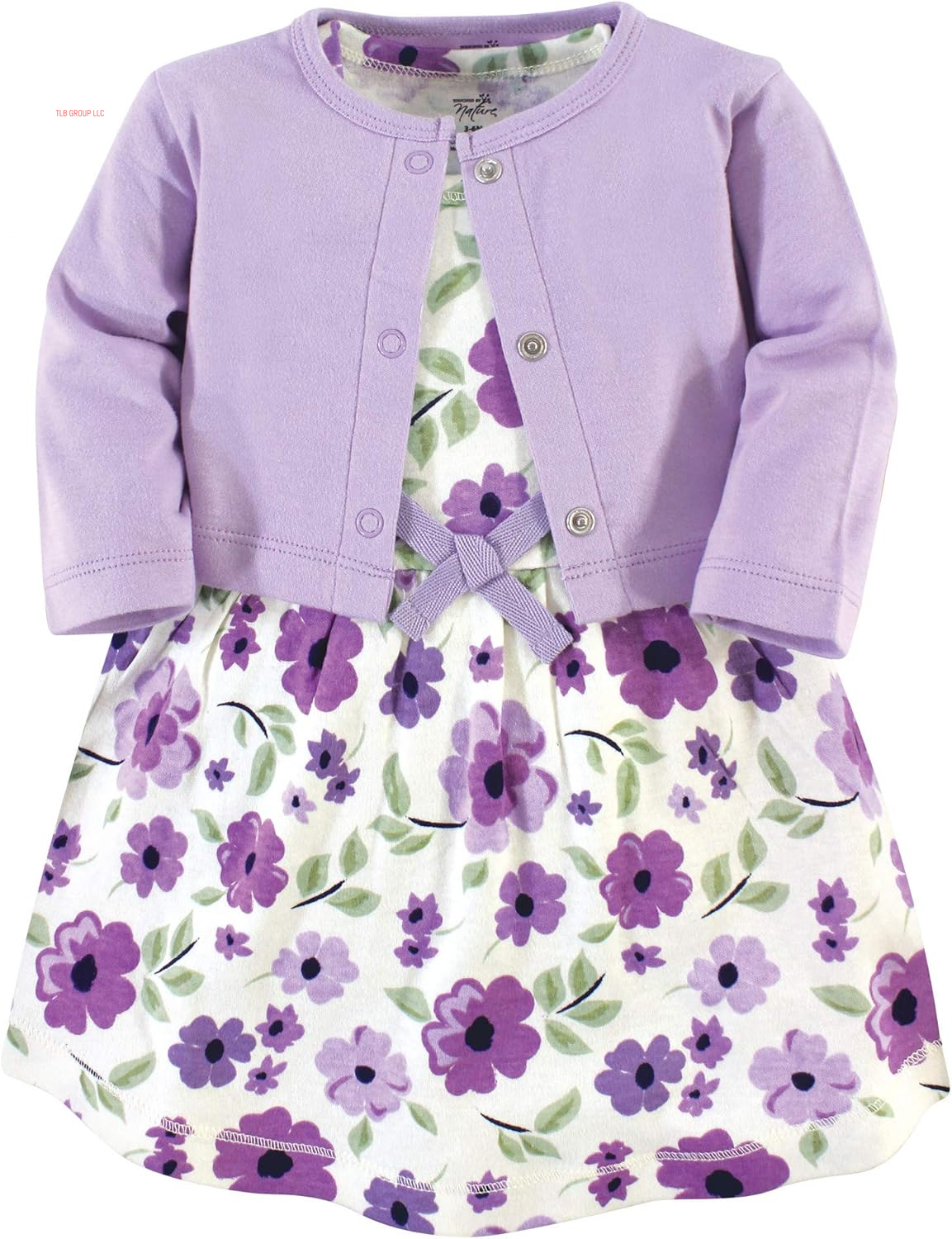 Baby Girl Organic Cotton Dress and Cardigan