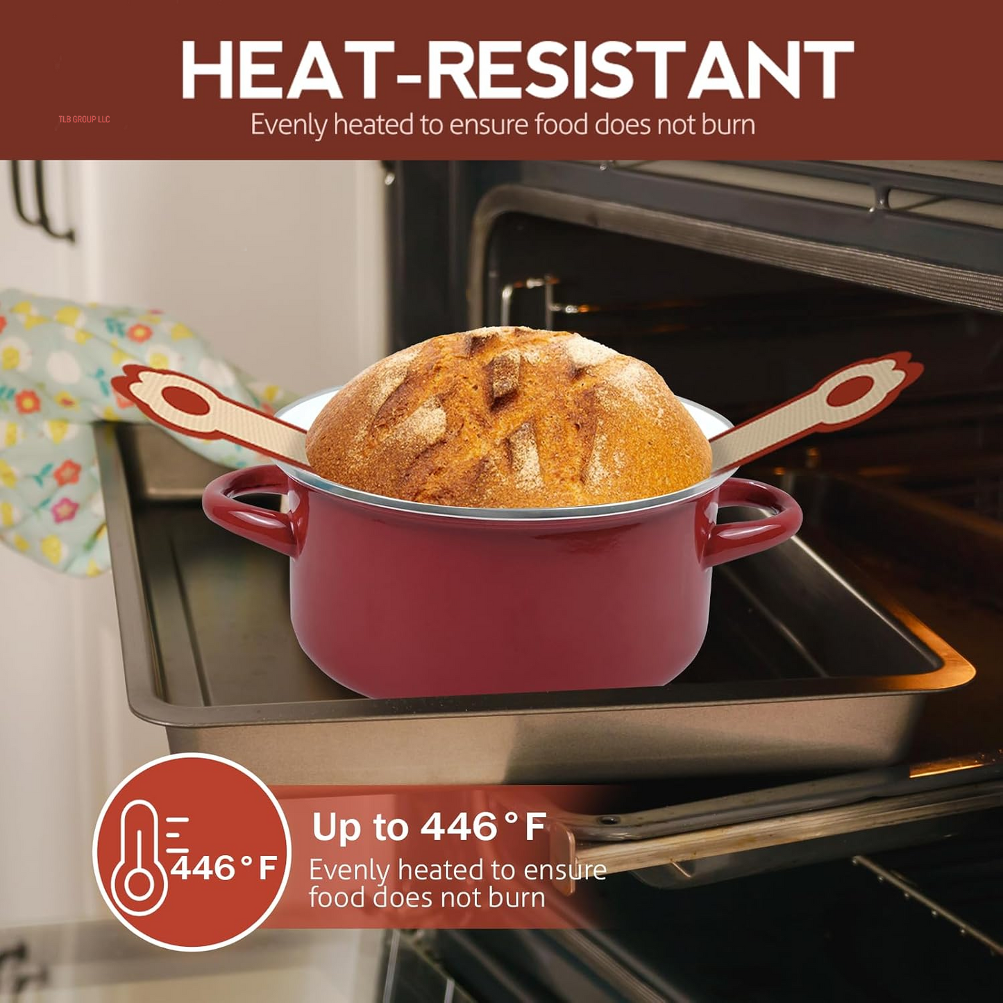 Silicone Bread Sling, 2 Pack Non-Stick & Easy to Clean Reusable Bread Sling for Dutch Oven with Cute Long Handles, Easy and Stable to Transfer Sourdough Bread