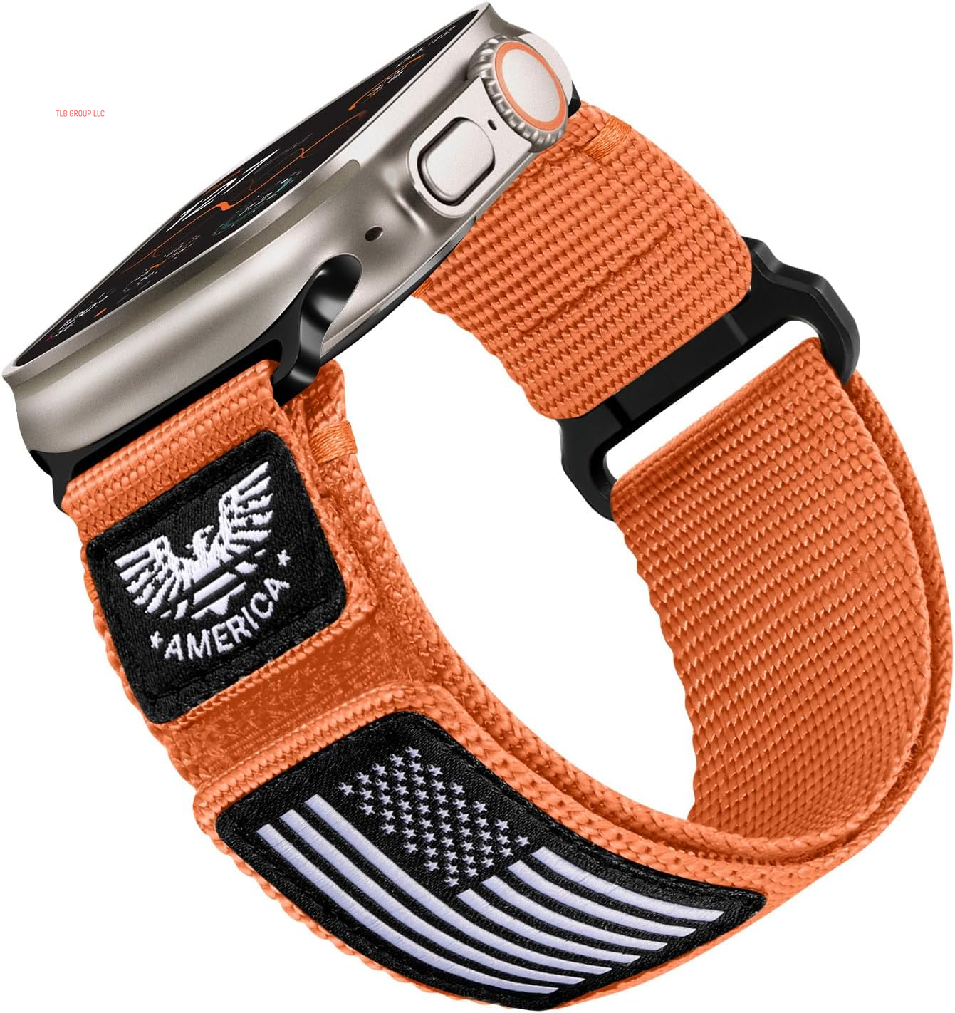 Nylon Bands Compatible with Apple Watch Band 49Mm 46Mm 44Mm 45Mm 42Mm(S3/2/1), Adjustable Breathable Rugged Durable Strap for Iwatch Bands Men Series 10/9/8/7/6/5/4 SE Ultra, Orange, Large