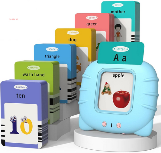 Talking Cards for Toddlers, Speech Therapy Toys Autism Toys, ABC 123 Sight Words Etc, Educational Learning Interactive Toys with Giftable Package (510-Blue (New ABC+123+ 3 Songs))
