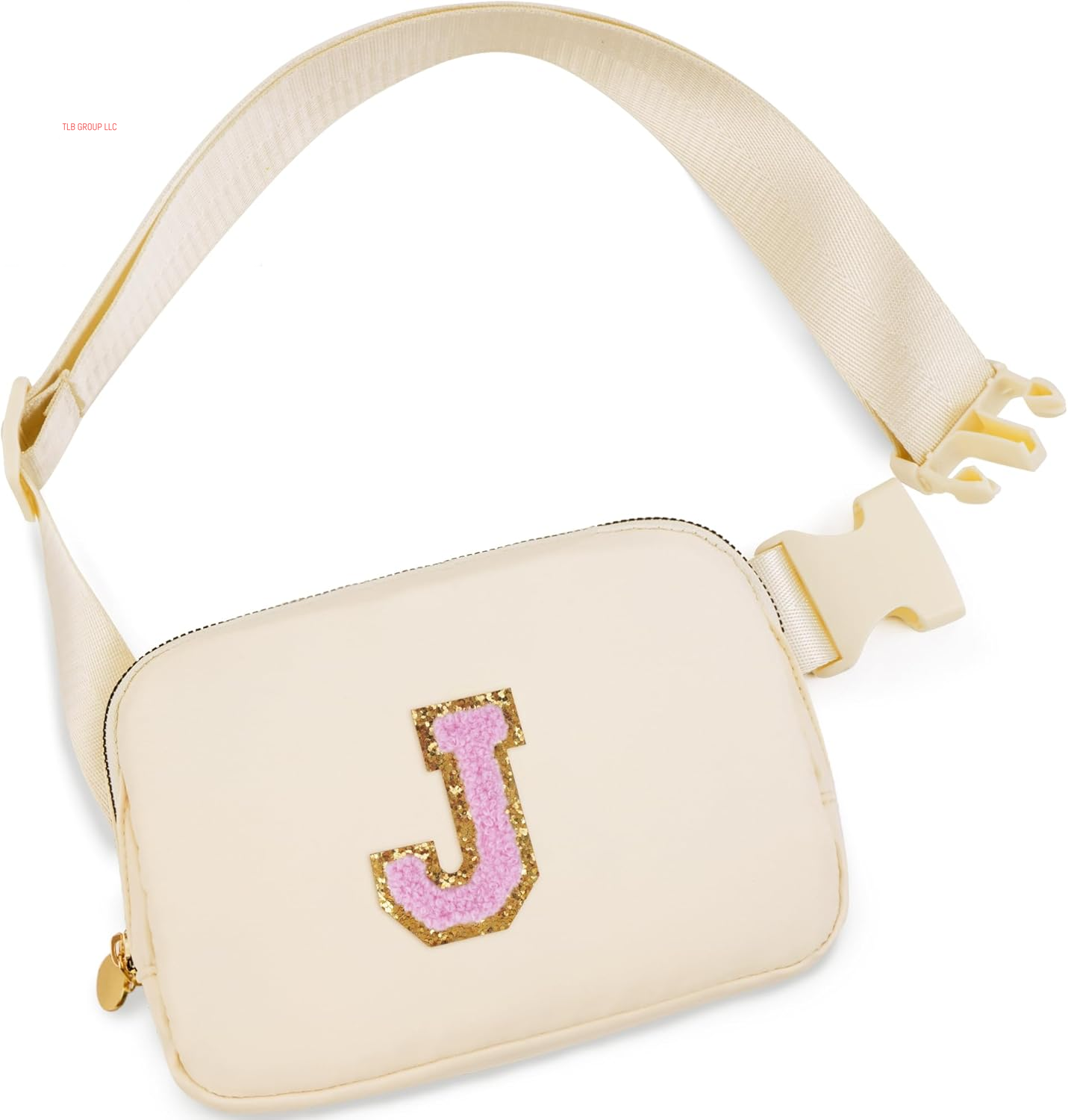 Personalized Belt Bag for Women Girls - Fashion Mini Waist Packs with Adjustable Strap - Trendy Travel Fanny Pack Crossbody Bags with Initial Letter - Teen Gifts | Cream,J