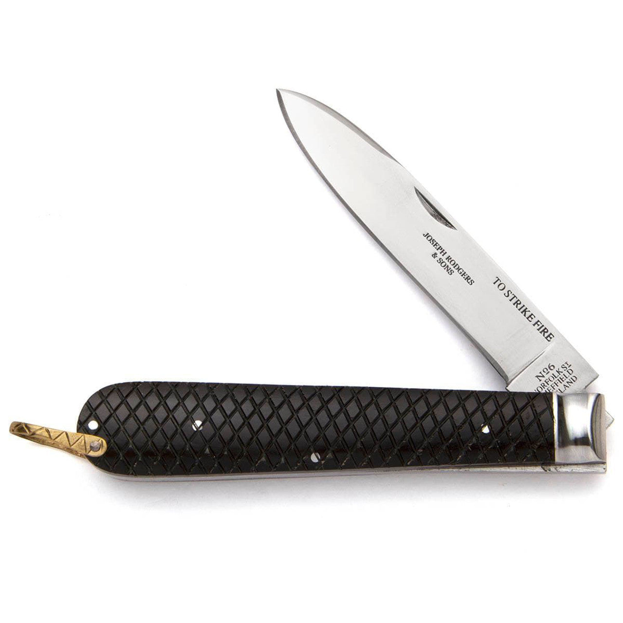 Joseph Rodgers & Sons Spear Point w/ Cross Hatched Buffalo Horn Scales