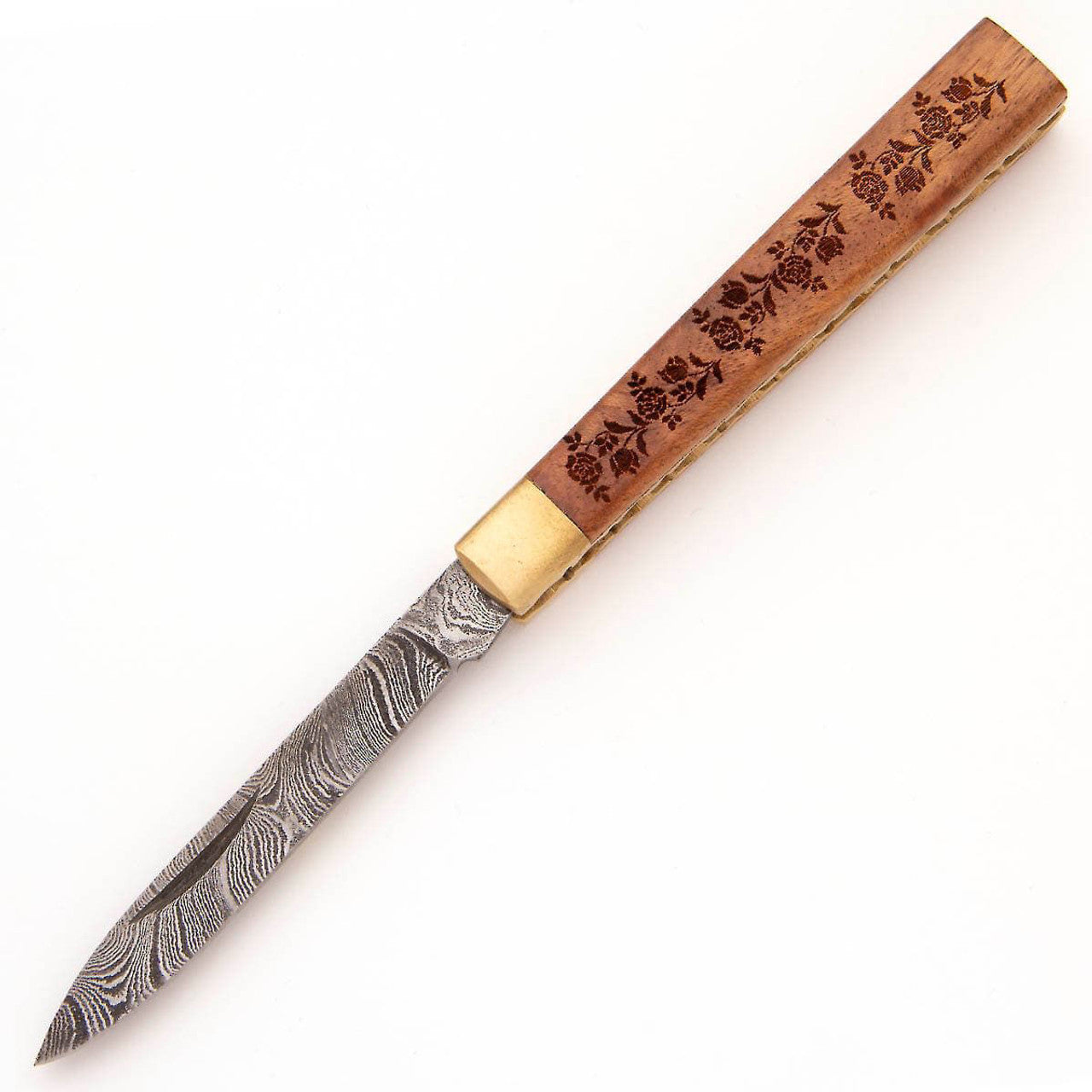 Clover Wood Damascus Doctor's Knife