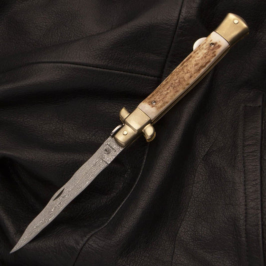 Hen & Rooster Damascus Stiletto - 8-7/8"