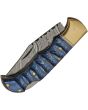 Damascus Grooved Lockback Blue