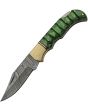 Damascus Grooved Lockback Green