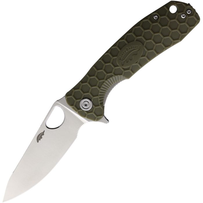 Honey Badger Knives Large Leaf Linerlock Green