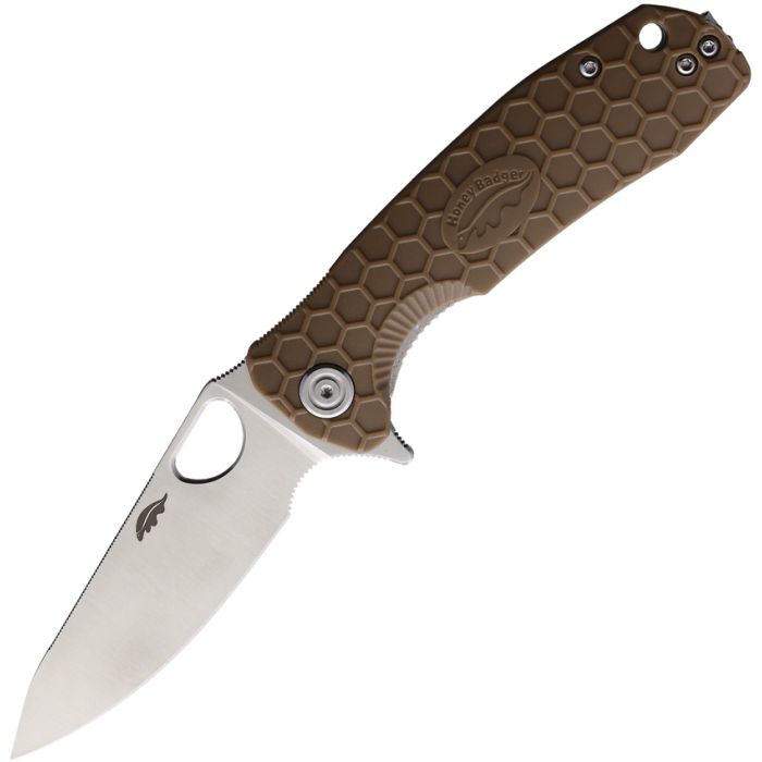 Honey Badger Knives Medium Leaf Linerlock Tan