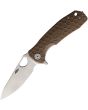 Honey Badger Knives Medium Leaf Linerlock Tan