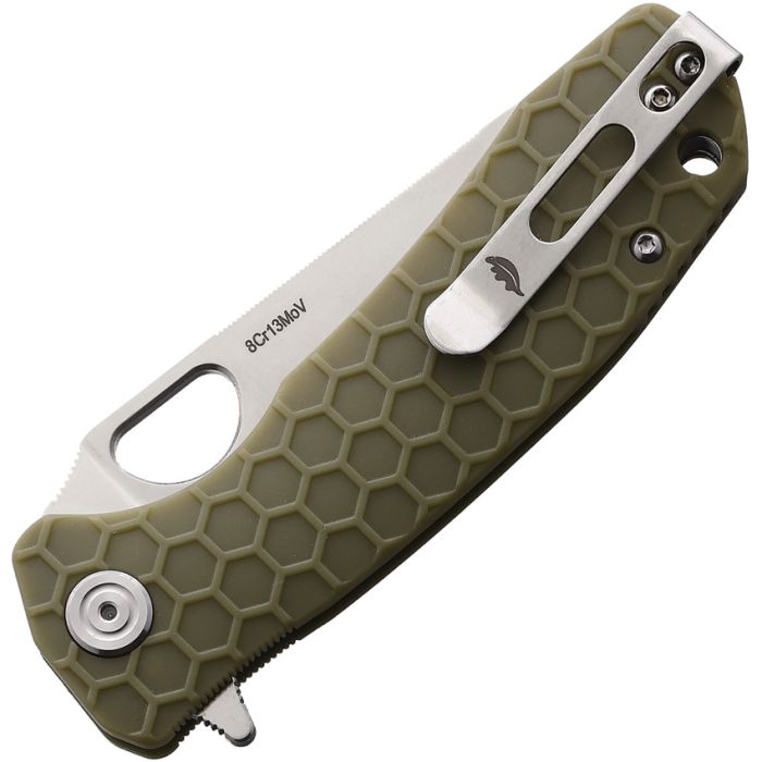 Honey Badger Knives Medium Leaf Linerlock Green