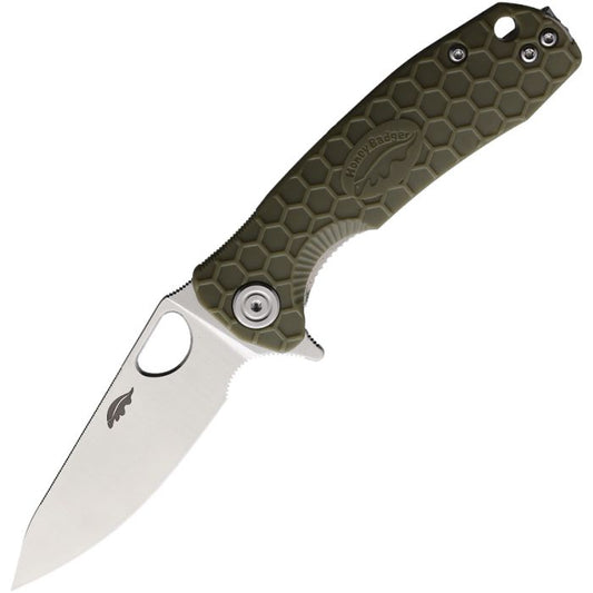 Honey Badger Knives Small Leaf Linerlock Green